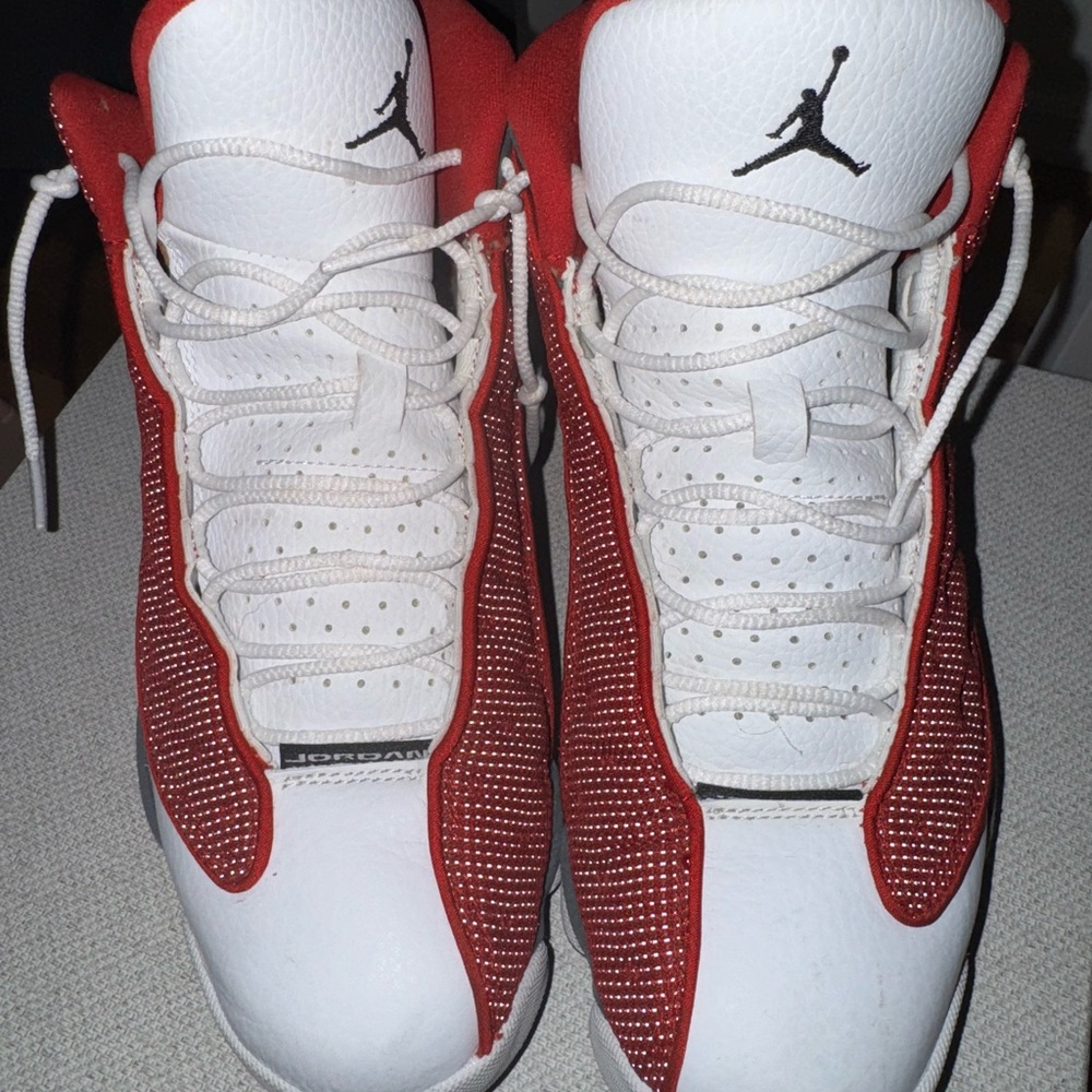 Jordan Red and White Sneakers worn a few times